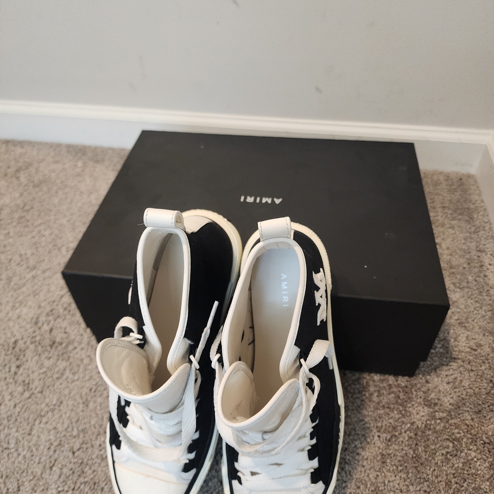 AMIRI Black and White High-Top Sneakers - Picture 6 of 6